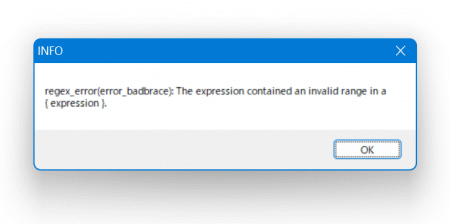 show the Error Message window